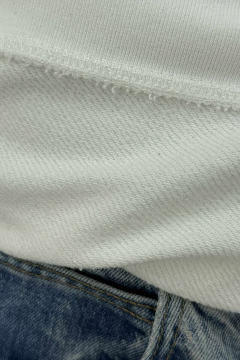 CHICAGO FRONT WRITTING FLUFFY MEN SWEATSHIRT WHITE-E BARDHE - 5