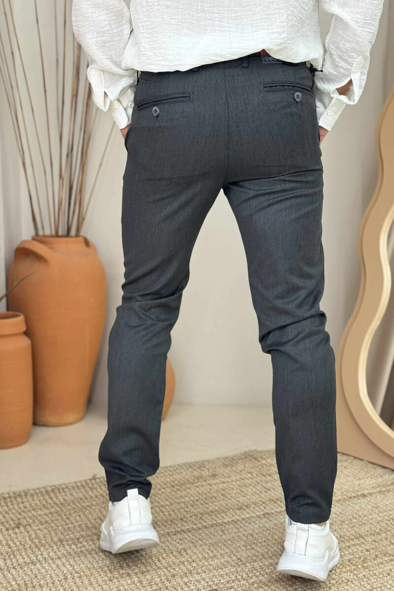 CLASSIC ONE COLOR SIMPLE MEN PANTS DARK GREY/GEE - 3
