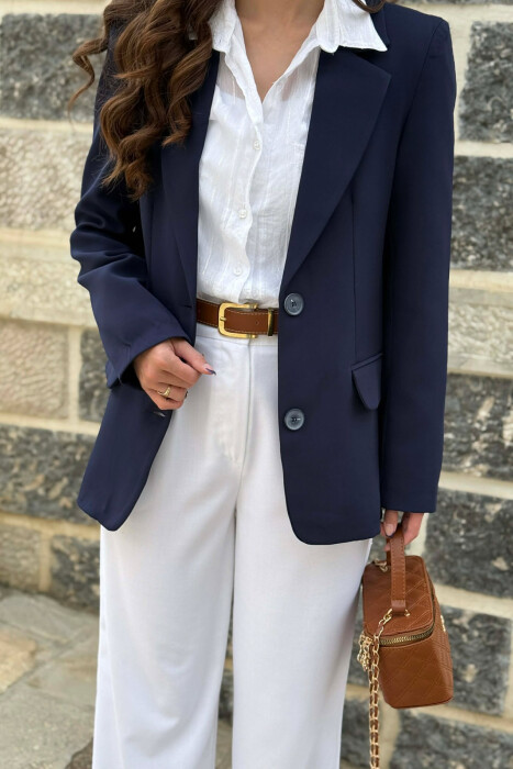 CLASSIC ONE COLOR WOMAN JACKET BLUE/BLU - 2