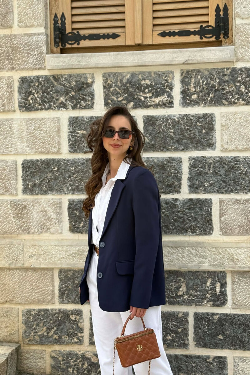 CLASSIC ONE COLOR WOMAN JACKET BLUE/BLU - 3