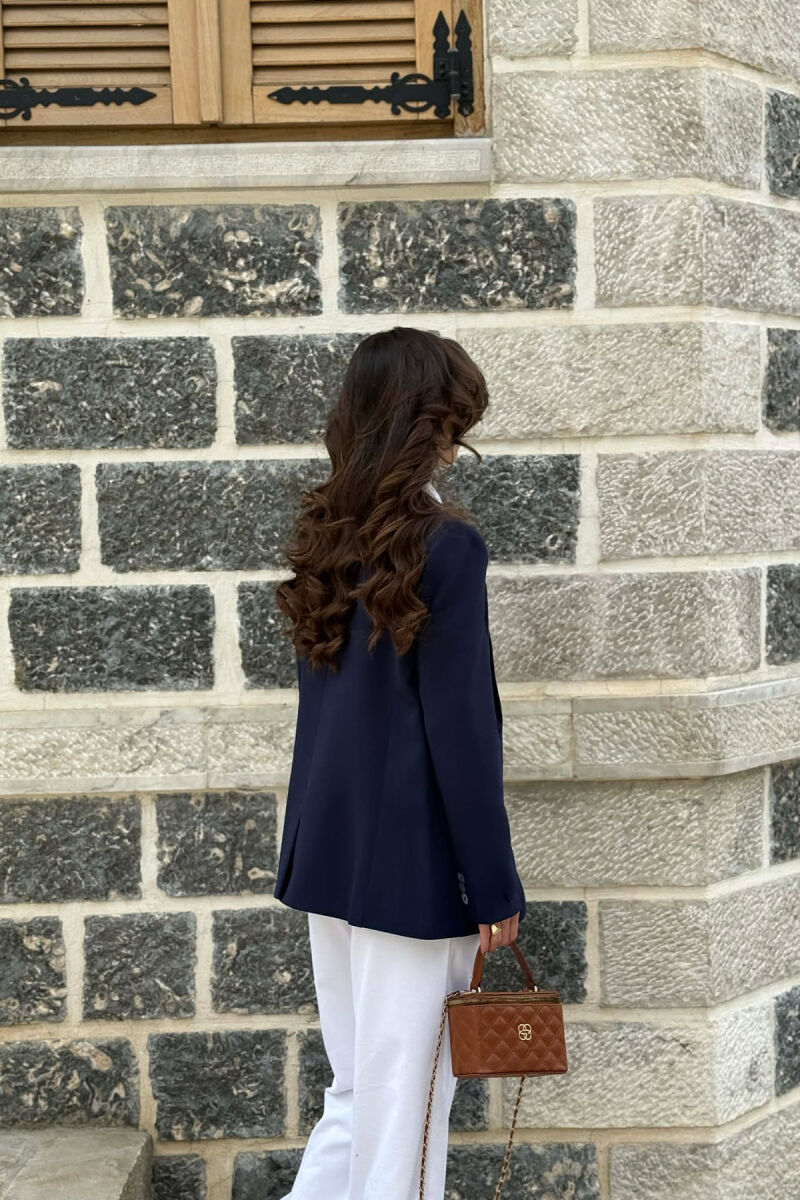 CLASSIC ONE COLOR WOMAN JACKET BLUE/BLU - 4