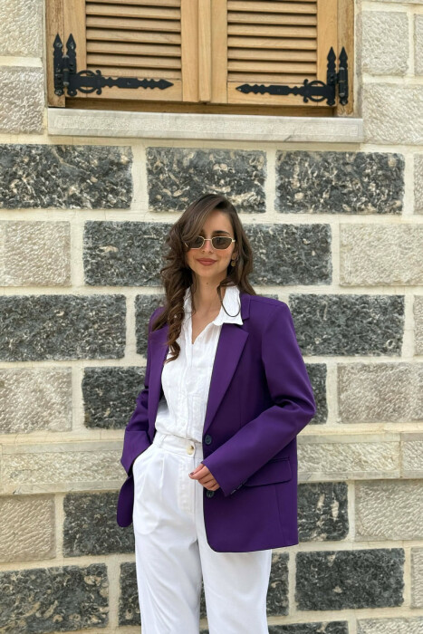 CLASSIC ONE COLOR WOMAN JACKET PURPLE/LEJLA - 1