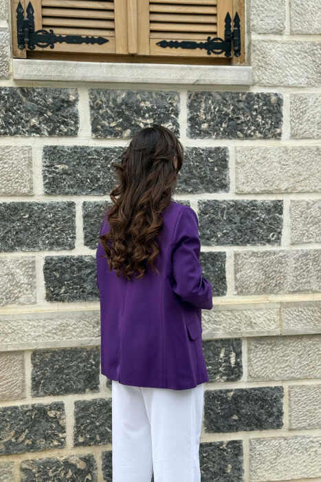 CLASSIC ONE COLOR WOMAN JACKET PURPLE/LEJLA - 3