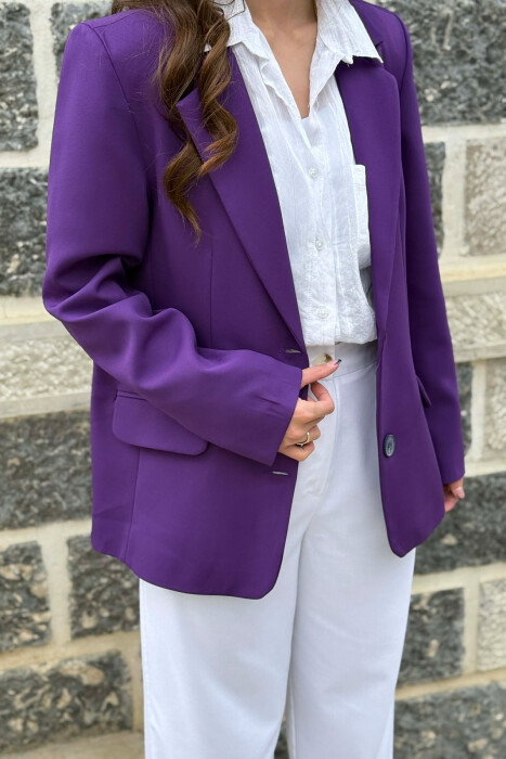 CLASSIC ONE COLOR WOMAN JACKET PURPLE/LEJLA - 5