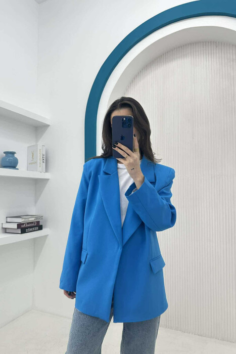 ONE COLOR CLASSIC WOMEN JACKET BLUE/BLU - 3