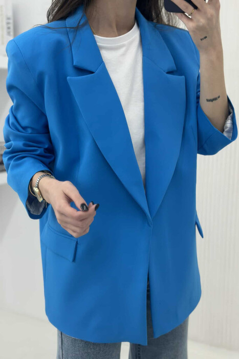 ONE COLOR CLASSIC WOMEN JACKET BLUE/BLU - 4