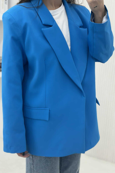 ONE COLOR CLASSIC WOMEN JACKET BLUE/BLU - 5