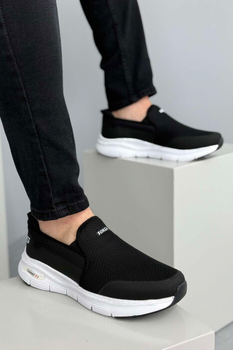 COMFORT SLIP ON SIMPLE MEN SNEAKERS BLACK-WHITE/ZEBA - 2