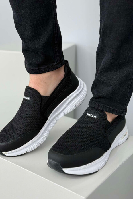 COMFORT SLIP ON SIMPLE MEN SNEAKERS BLACK-WHITE/ZEBA - 3