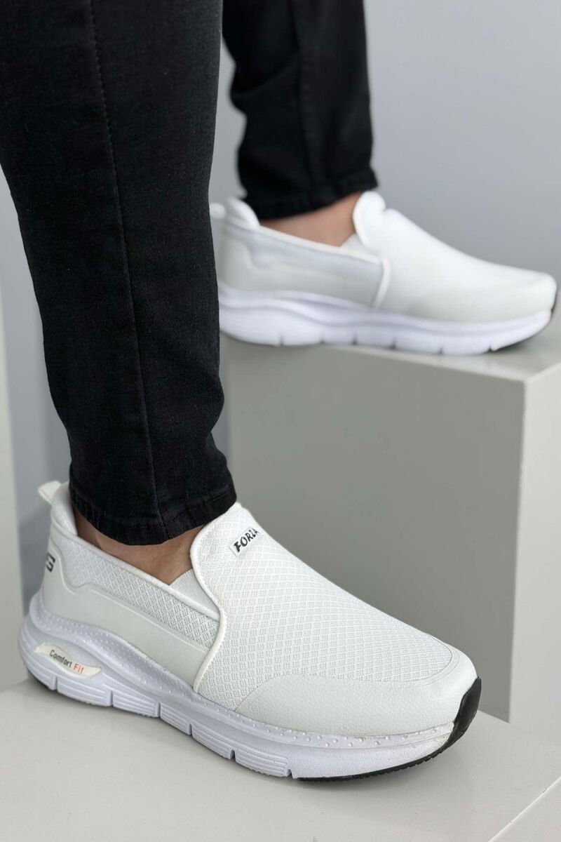 COMFORT SLIP ON SIMPLE MEN SNEAKERS WHITE-E BARDHE - 2