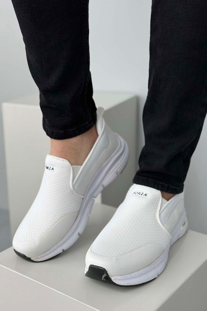 COMFORT SLIP ON SIMPLE MEN SNEAKERS WHITE-E BARDHE - 4