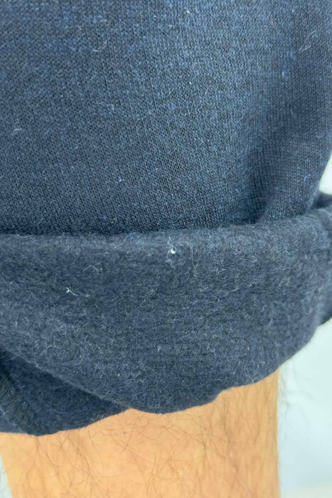 SIMPLE FLUFFY MEN JOGGERS DARK BLUE/BEE - 5
