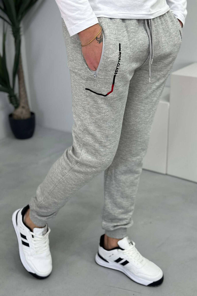 SIMPLE FLUFFY MEN JOGGERS LIGHT GREY/GZ - 2