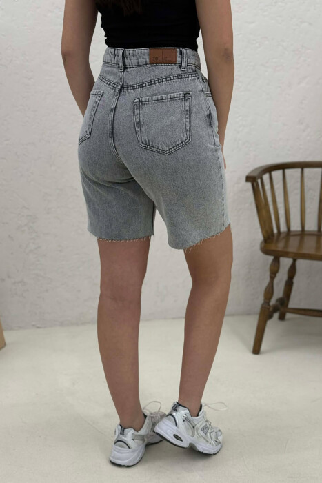 DENIM CUT OFF EDGES WOMAN SHORTS GREY/GRI - 6