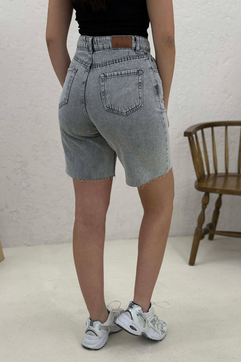 DENIM CUT OFF EDGES WOMAN SHORTS GREY/GRI - 6