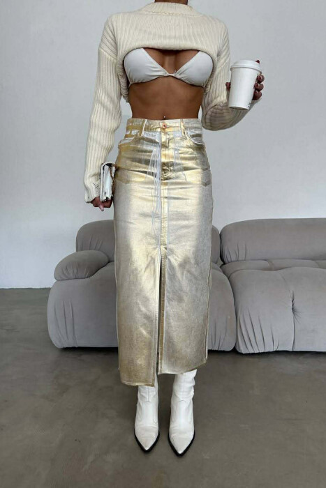 FUND XHINS ME SHKELQIM PER FEMRA NE NGJYRE GOLD - KLAUDIO FASHION