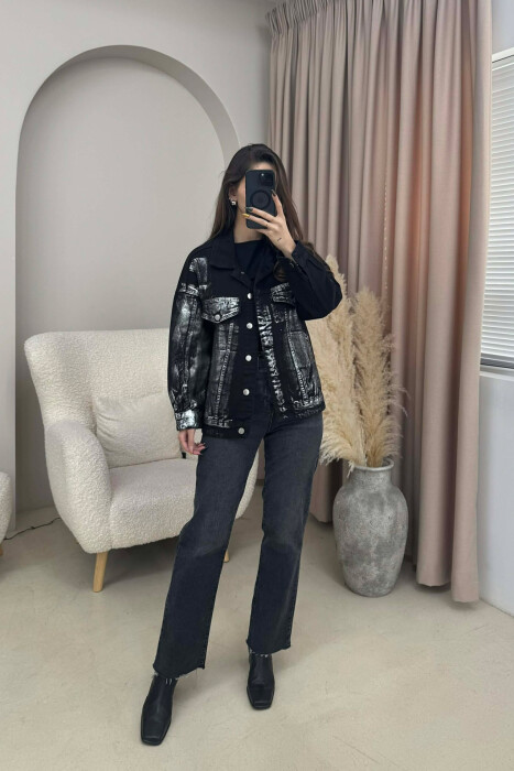 DENIM SHINY DETAILS WOMEN JACKET BLACK/ E ZEZE - 2