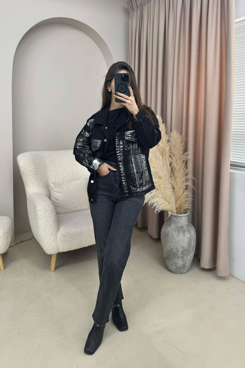 DENIM SHINY DETAILS WOMEN JACKET BLACK/ E ZEZE - 3