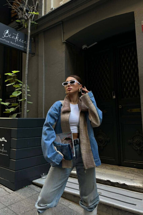 XHAKETE E THJESHTE XHINS ME DETAJ GEZOFI PER FEMRA NE NGJYRE BEZHE - KLAUDIO FASHION