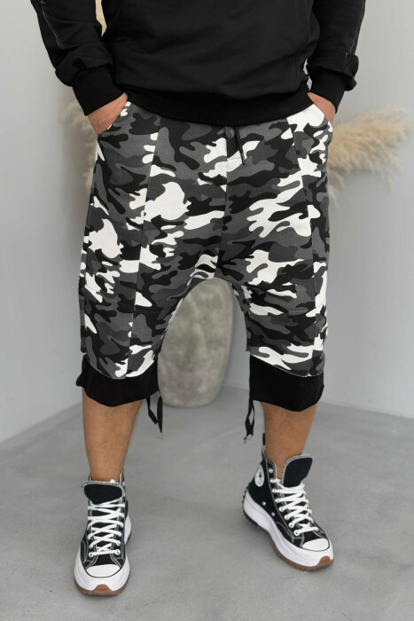 DESIGNED HAREM MEN SHORTS DARK GREY/GEE - 2