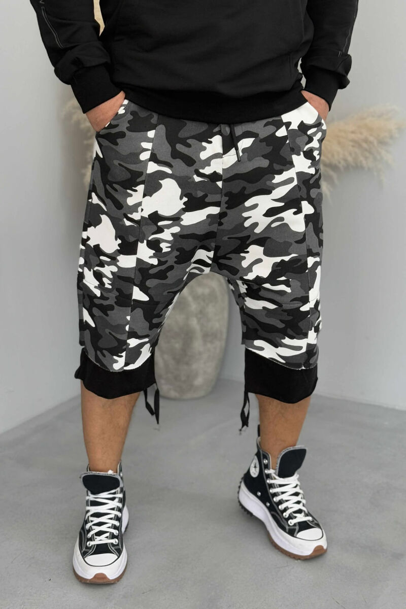 DESIGNED HAREM MEN SHORTS DARK GREY/GEE - 2