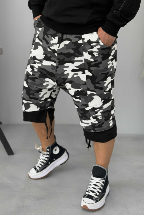 DESIGNED HAREM MEN SHORTS DARK GREY/GEE - 3