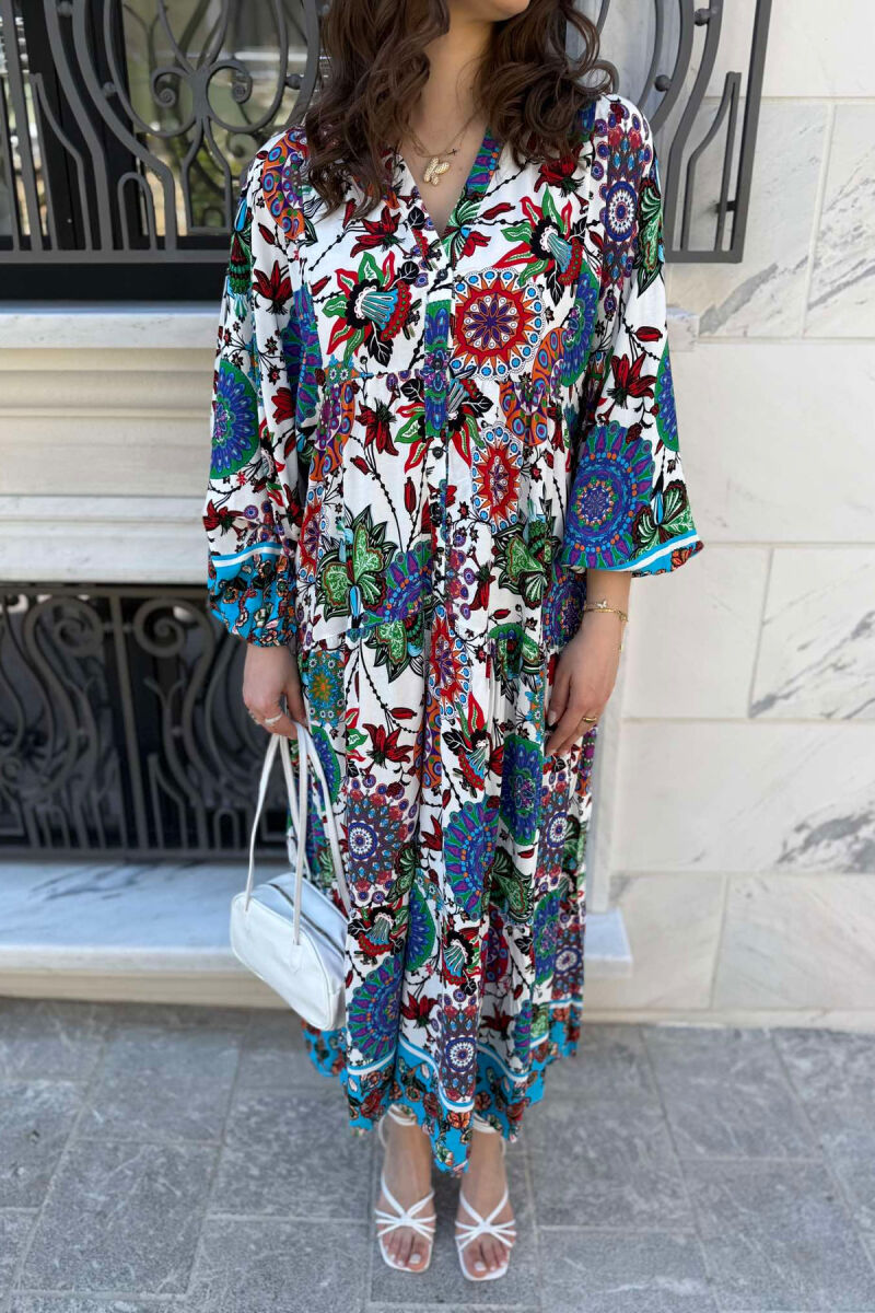 DIFFERENT DESIGN HALF SLEEVE LONG WOMEN DRESS GREEN/JESHILE - 9