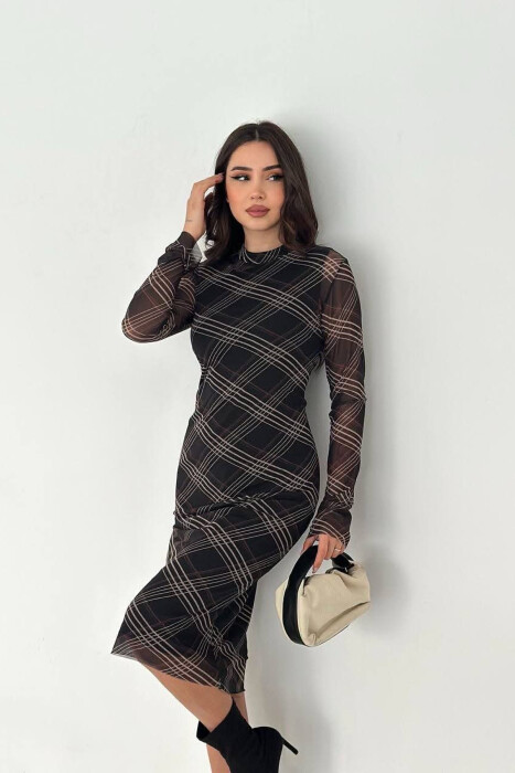 DIFFERENT DESIGN LONG SLEEVE WOMAN DRESS BLACK/ E ZEZE - KLAUDIO FASHION