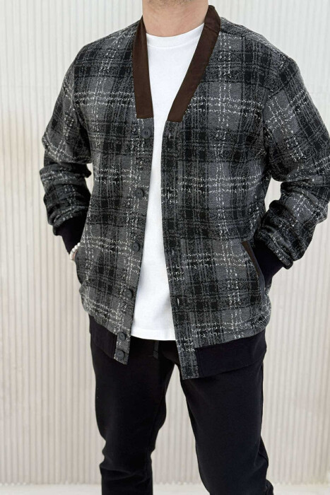 DIFFERENT DESIGN MEN CARDIGAN GREY/GRI - 1