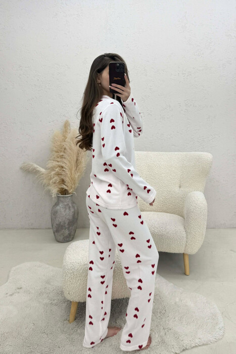 DOUBLE HEARTS DESIGN SHIRT+TROUSERS WOMEN PYJAMAS PINK/ROZE - 5