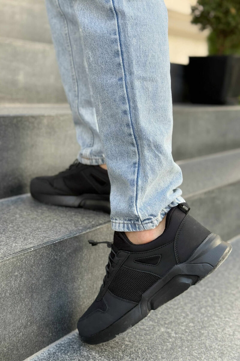 ELASTIC LACES SIMPLE EVERYDAY MEN SNEAKERS BLACK/ E ZEZE - 3