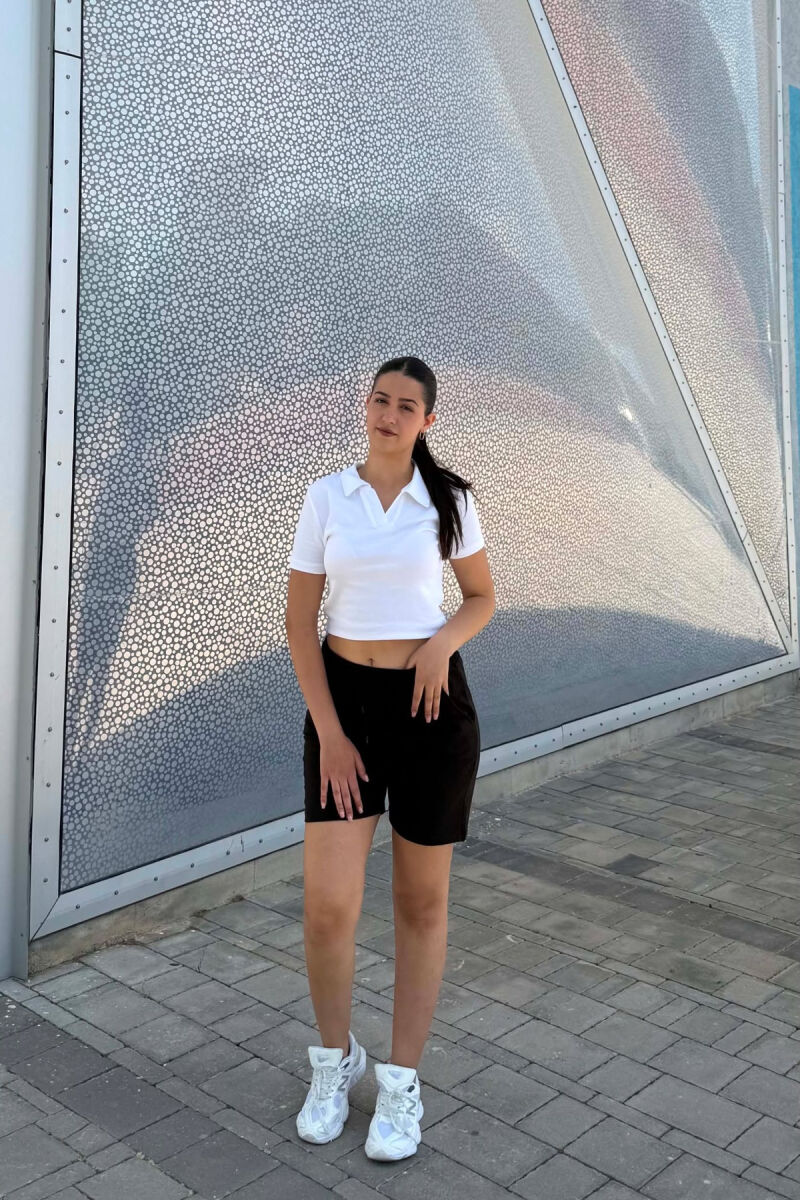 ELASTIC WAIST WOMAN SHORTS BLACK/ E ZEZE - 1