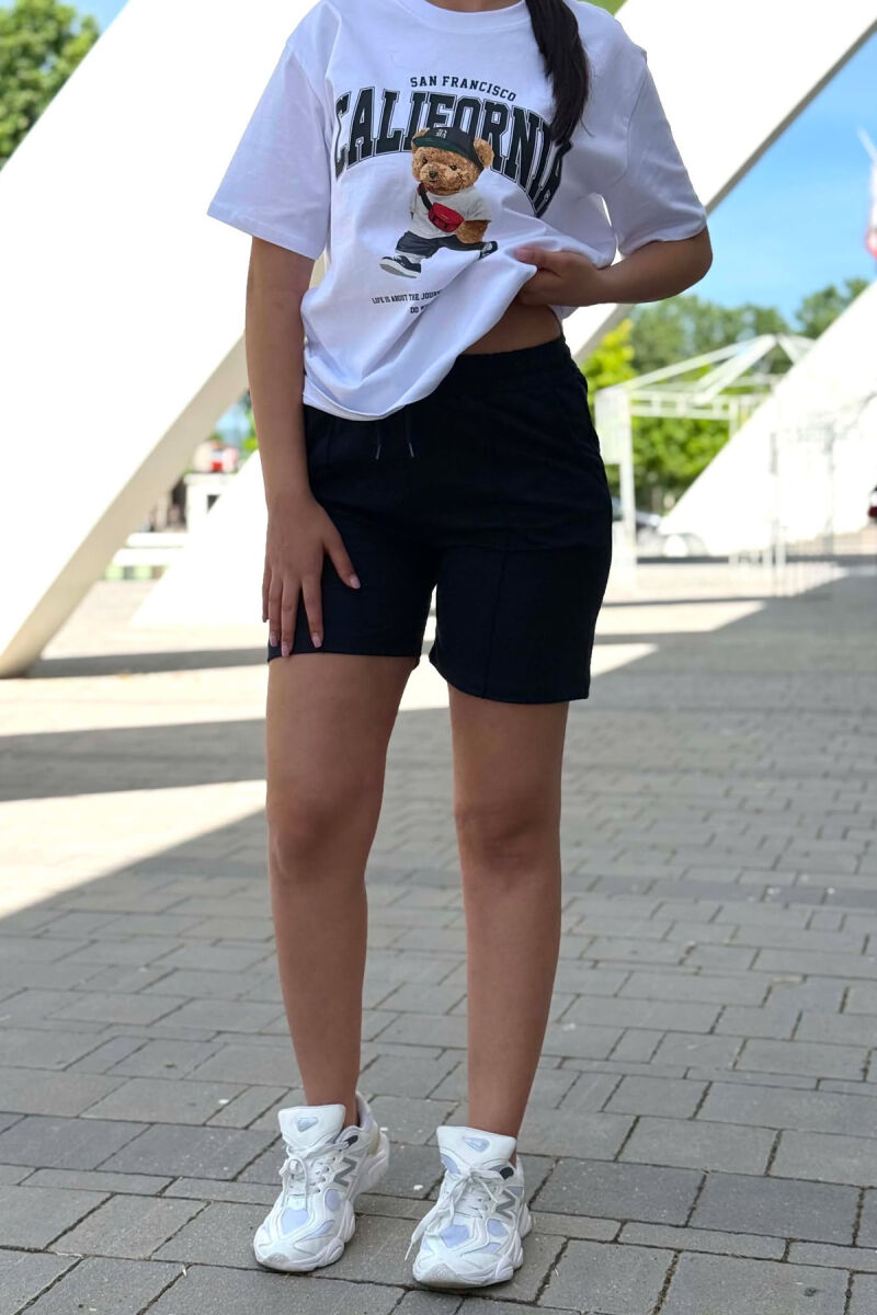 ELASTIC WAIST WOMAN SHORTS BLUE/BLU - 4
