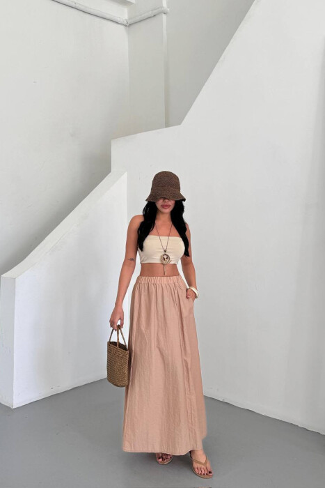 FUND ME BEL ELASTIK PER FEMRA NE NGJYRE BEZHE - KLAUDIO FASHION