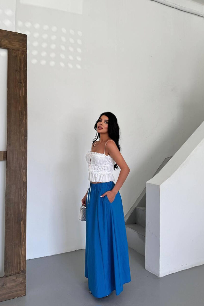 ELASTIC WAIST WOMAN SKIRT BLUE/BLU - 3