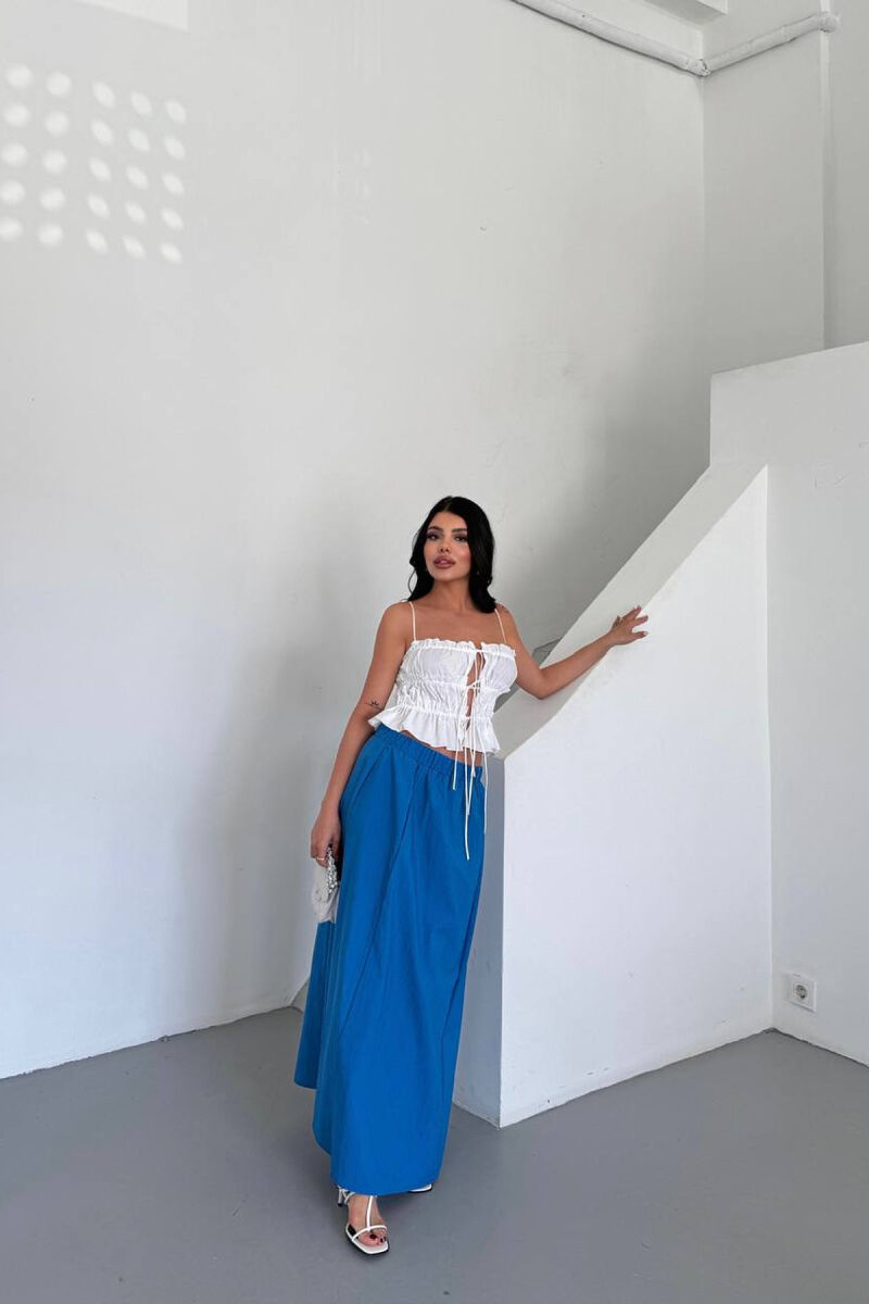 ELASTIC WAIST WOMAN SKIRT BLUE/BLU - 4