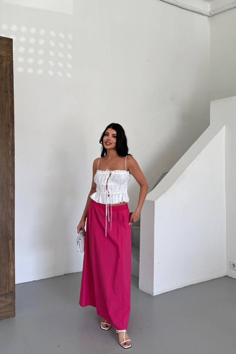 ELASTIC WAIST WOMAN SKIRT FUCHSIA/CIKLAMI - 1