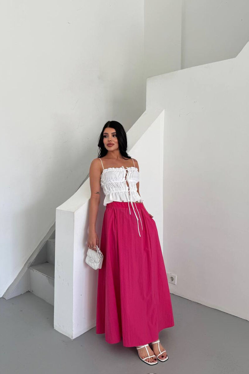 ELASTIC WAIST WOMAN SKIRT FUCHSIA/CIKLAMI - 2