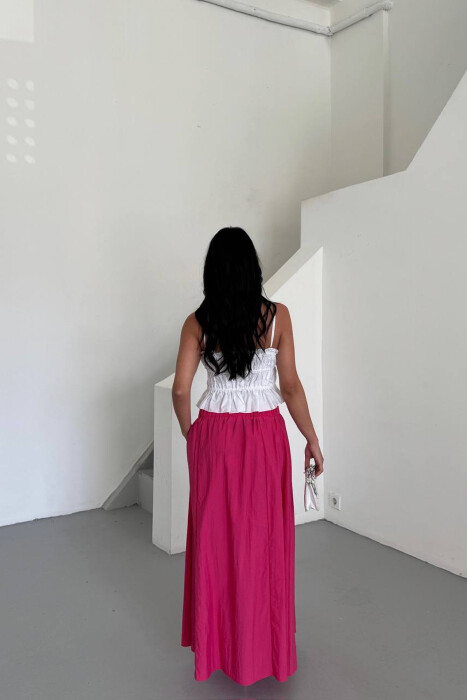 ELASTIC WAIST WOMAN SKIRT FUCHSIA/CIKLAMI - 3