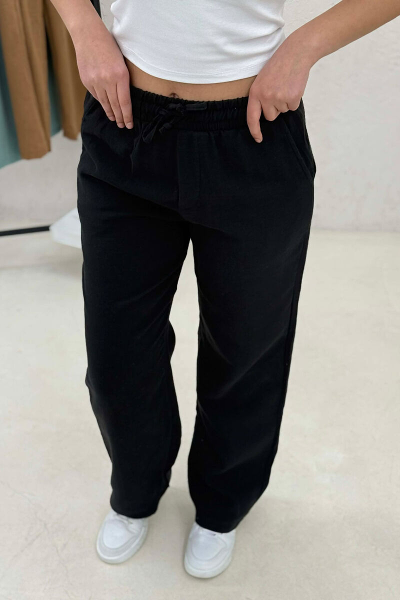 ELASTIC WAIST WOMAN TROUSERS BLACK/ E ZEZE - 4