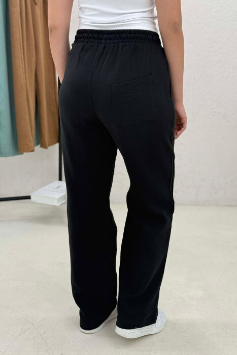 ELASTIC WAIST WOMAN TROUSERS BLACK/ E ZEZE - 5