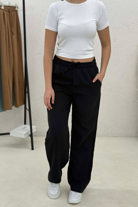 ELASTIC WAIST WOMAN TROUSERS BLACK/ E ZEZE 