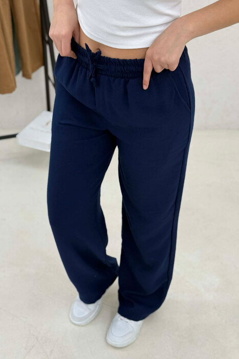 ELASTIC WAIST WOMAN TROUSERS BLUE/BLU - 3