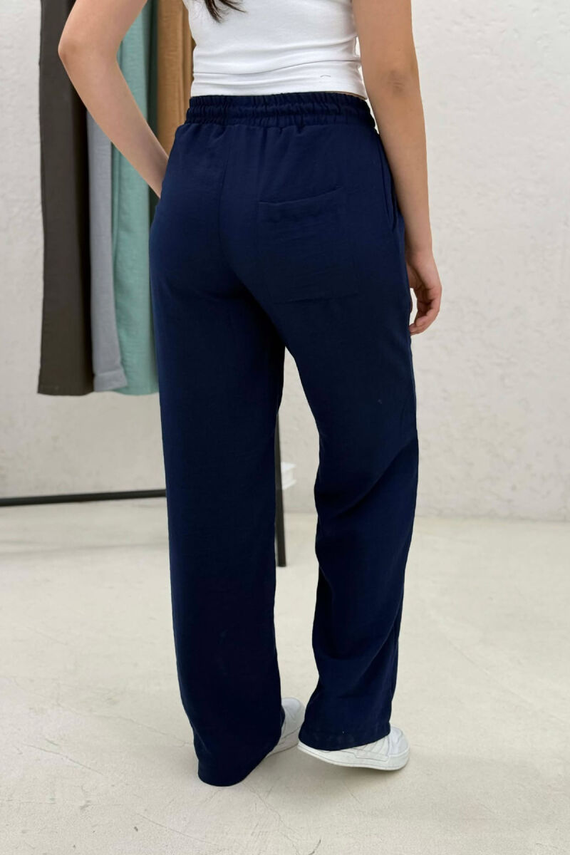 ELASTIC WAIST WOMAN TROUSERS BLUE/BLU - 5