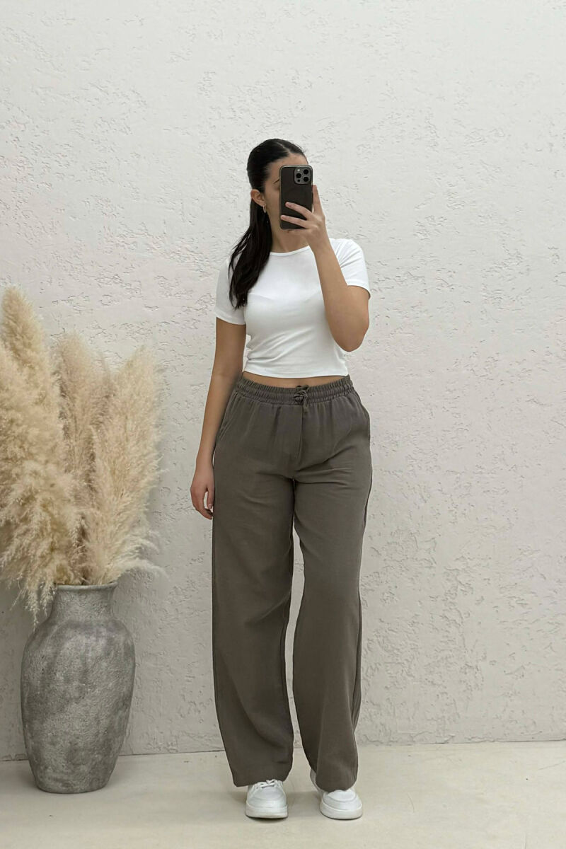 ELASTIC WAIST WOMAN TROUSERS GREEN/JESHILE - 2