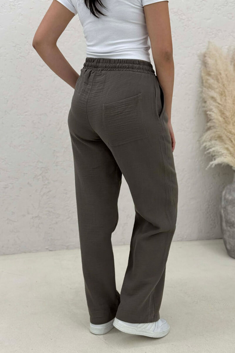 ELASTIC WAIST WOMAN TROUSERS GREEN/JESHILE - 5