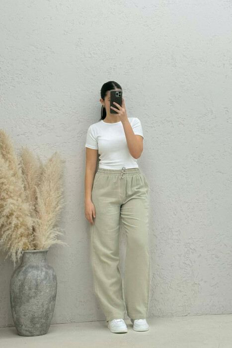 ELASTIC WAIST WOMAN TROUSERS MINT/MENTE - 2