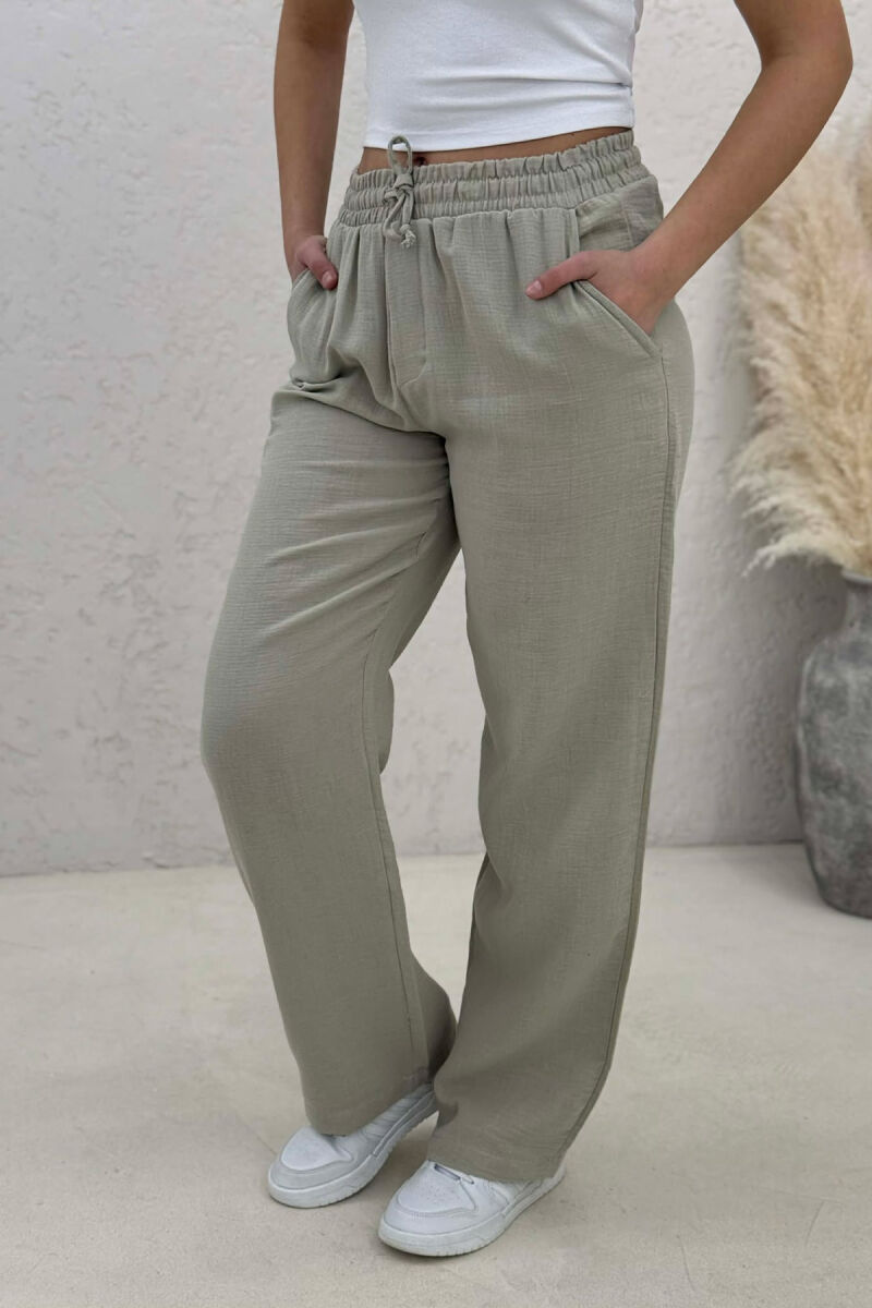 ELASTIC WAIST WOMAN TROUSERS MINT/MENTE - 3
