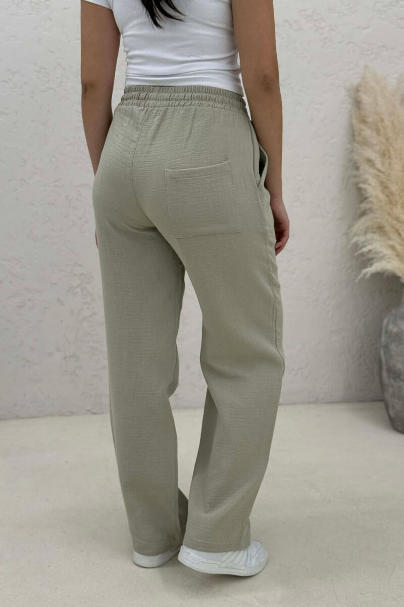 ELASTIC WAIST WOMAN TROUSERS MINT/MENTE - 5