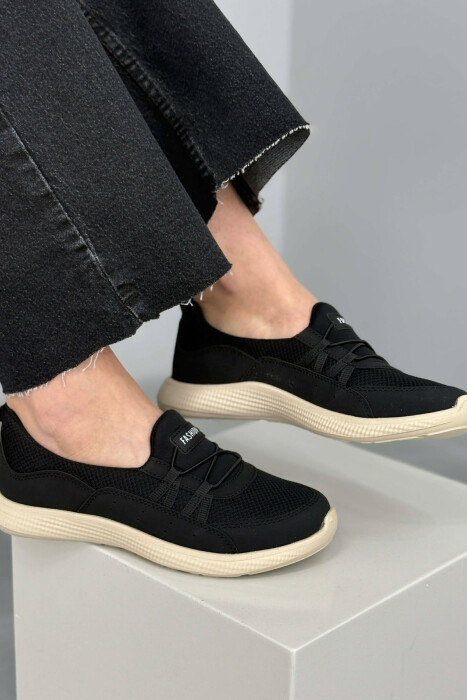 EVERYDAY SIMPLE COMFORT WOMEN SNEAKERS BLACK-CREAM/ZEKR - KLAUDIO FASHION